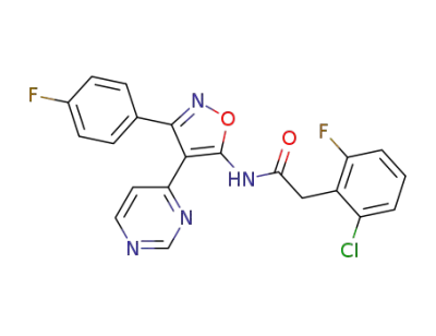 2-(2-chloro-6-fluorophenyl)-N-(3-(4-fluorophenyl)-4-(pyrimidin-4-yl)isoxazol-5-yl)acetamide