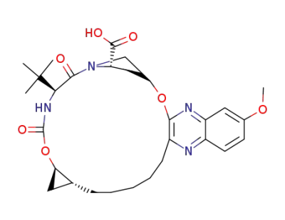 (1aR,5S,8S,10R,22aR)-5-tert-butyl-14-methoxy-3,6-dioxo-1,1a,3,4,5,6,9,10,18,19,20,21,22,22a-tetradeca-hydro-8H-7,10-methanocyclopropa[18,19][1,10,3,6]dioxadiazacyclononadecino[11,12-b]quinoxaline-8-carboxylic acid hydrate